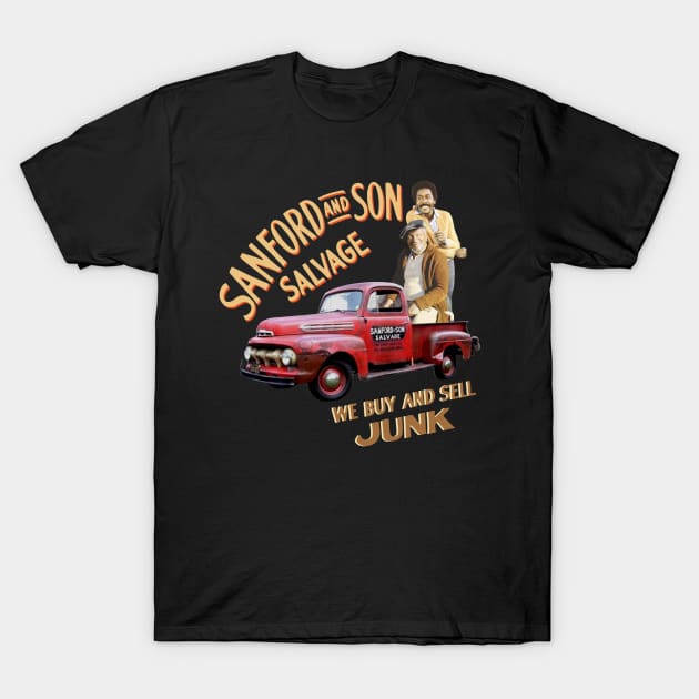 Vintage Sanford and Son Salvage Worn Truck T-Shirt by Quadra^Maniac